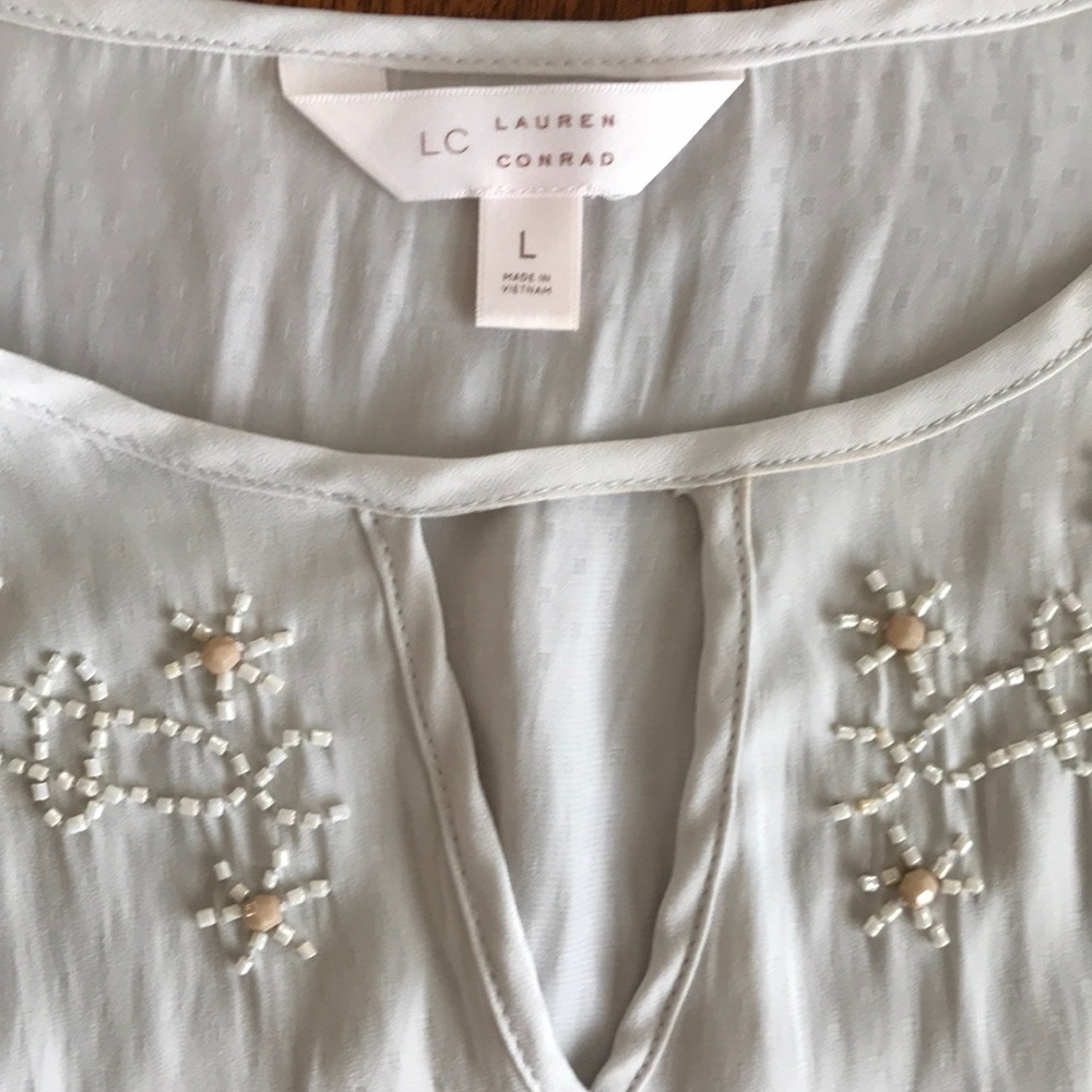 NEW Lauren Conrad embroidered drawstring tunic top - Picture 6 of 7